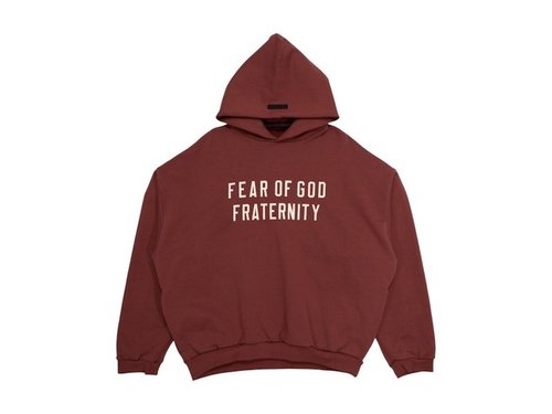 Fear of God Essentials Heavy Fleece Hoodie - Crimson - 192BT244816F