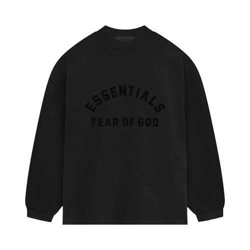 Fear of God Essentials Heavy Jersey Long-Sleeve T-Shirt - Jet Black - 125SP242014F