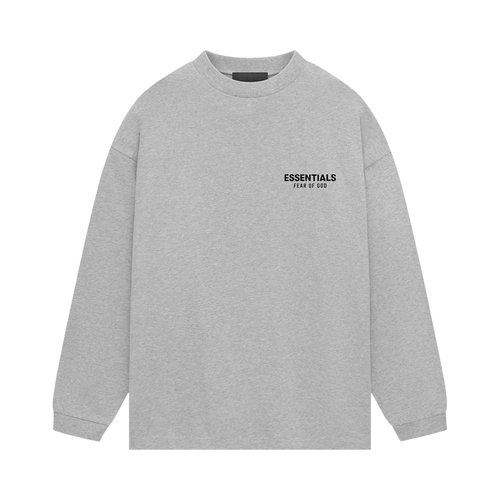 Fear of God Essentials Jersey Long-Sleeve Shirt - Light Heather Gray - 125HO244378F