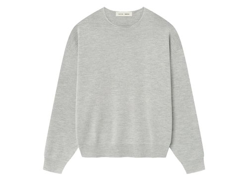 Fear of God Essentials Merino Long Sleeve Crewneck Sweater - Concrete Heather - 192SP256495F