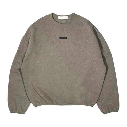 Fear of God Essentials Modern Fit Fleece Crewneck | Tan | Size L - Homestead Heather - 192SP256543F