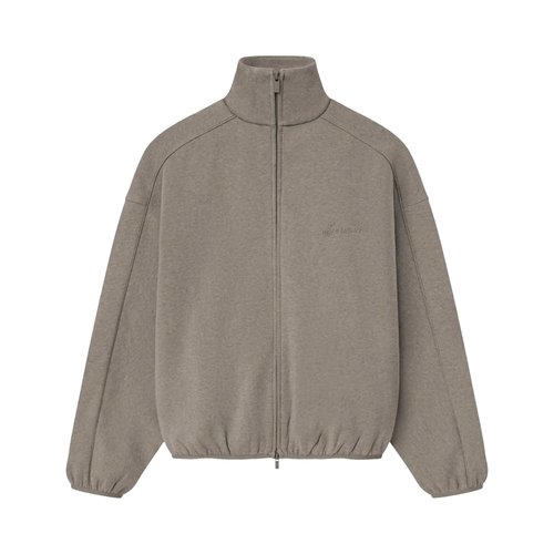 Fear of God Essentials Modern Fleece Track Jacket With Piping | Tan | Size XL - Homestead Hthr/Tnl P - 202SP256893F