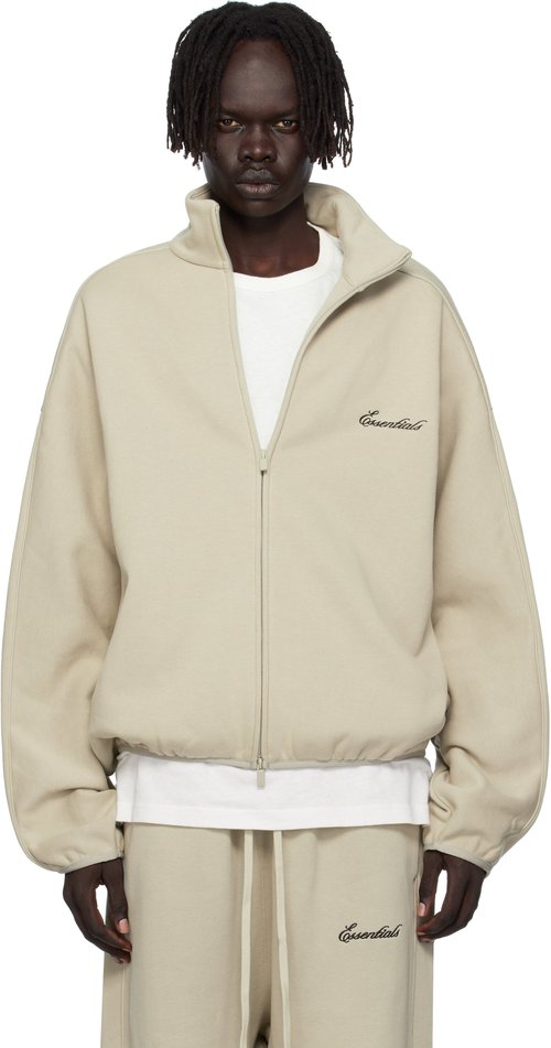 Fear of God Essentials Modern Track Jacket With Piping - Abbey Stone/Tonal Pi - 202SP256896F