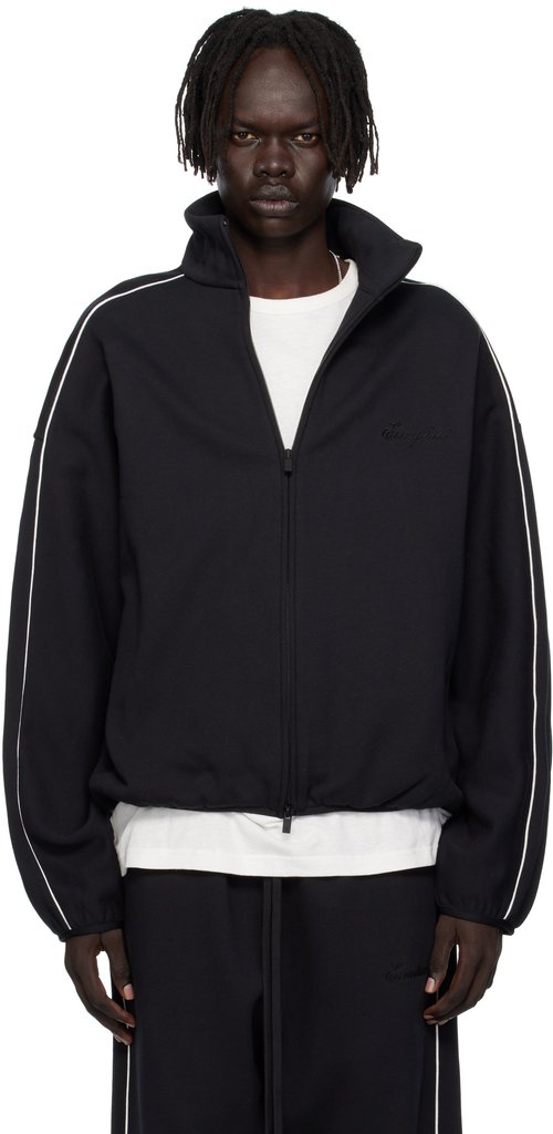 Fear of God Essentials Modern Track Jacket With Piping - Jet Black/Cloud White - 202SP256890F