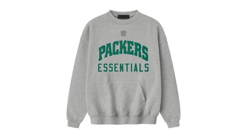 Fear of God Essentials Packers Sport Crewneck Sweatshirt - Concrete Heather - 192ML254302F
