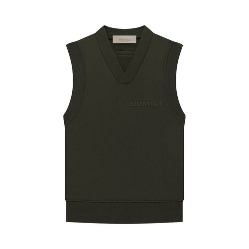 Fear of God Essentials Pullover V-Neck Vest - Off-Black - 192BT225050FW
