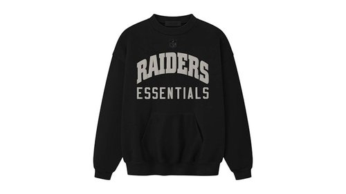 Fear of God Essentials Raiders Sport Crewneck Sweatshirt - Black - 192ML254412F