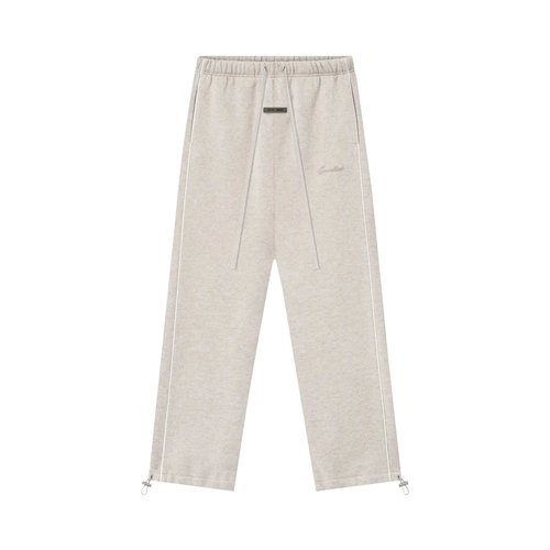Fear of God Essentials Relaxed Fleece Sweatpant With Piping | Grey | Size XS - Hthr Stn/Cld Wht Pi - 130SP258062F