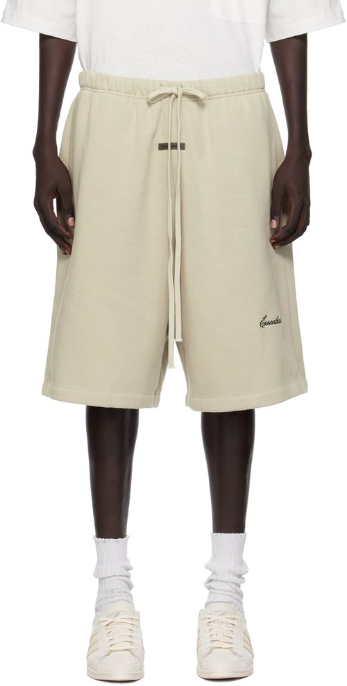Fear of God Essentials Relaxed Fleece Sweatshort With Piping - Abbey Stone/Abbey Stone - 160SP254556F