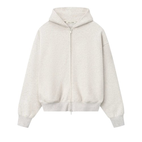 Fear of God Essentials Signature Classic Full Zip Hoodie - Oatmeal Heather/Light Heather - 192SP264784F