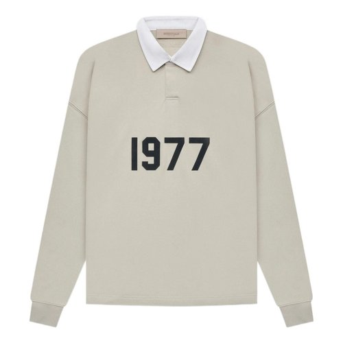 Fear of God Essentials SS22 1977 Henley Rugby Polo Shirt 'Iron