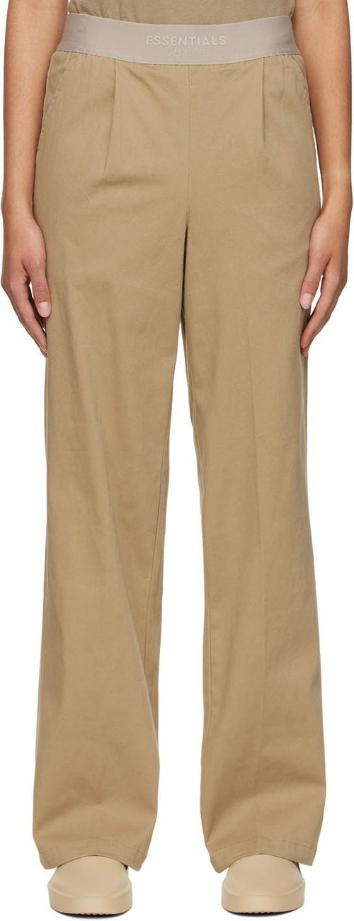 Fear of God ESSENTIALS Tan Cotton Trousers - Oak - 130BT213013FW