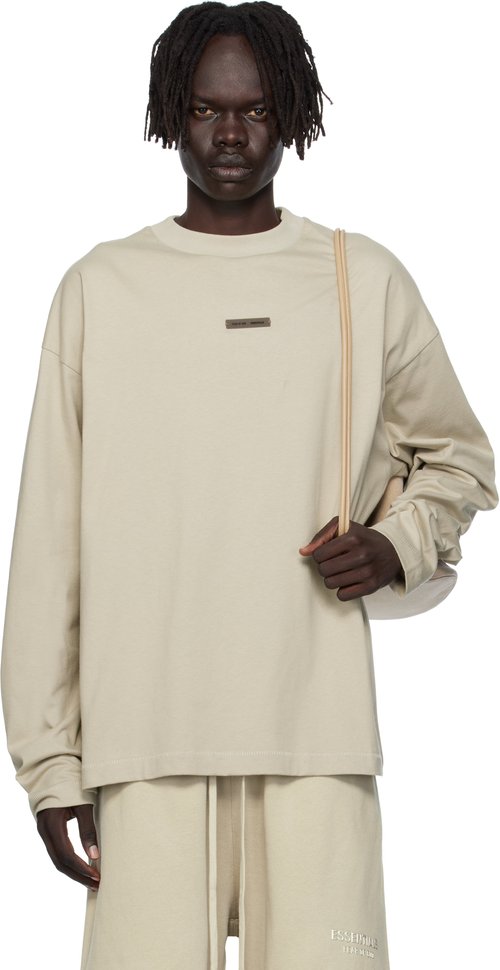 Fear of God Essentials Classic Long Sleeve Tee - Abbey Stone - 125SP254206F