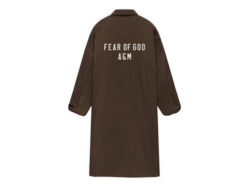 Fear of God Essentials Textured Nylon Trench Coat | Size L - Brown - 202HO246345F