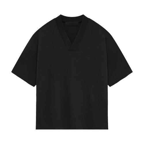 Fear of God Essentials V Neck T-Shirt - Jet Black - 125SP244214F