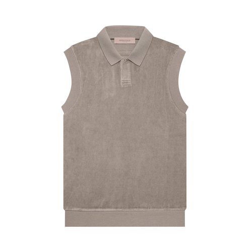 Fear of God Essentials Velour Sleeveless Polo - Desert Taupe - 192BT213096FW