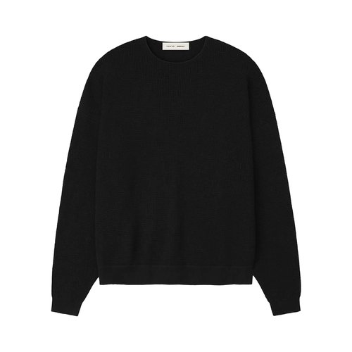 Fear of God Essentials Waffle Crewneck 90's Sweater - Vintage Black - 192HO256161F