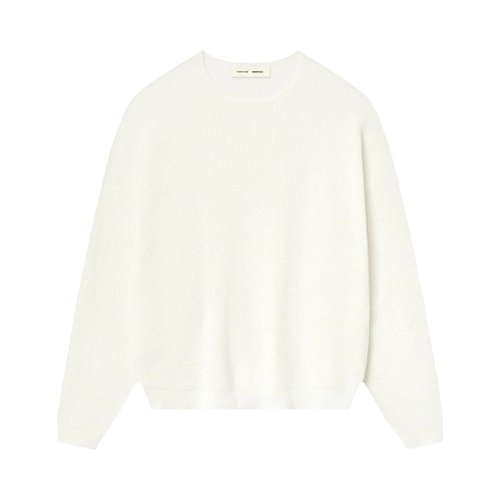 Fear of God Essentials Waffle Crewneck Sweater - Cloud White - 192SP256164F