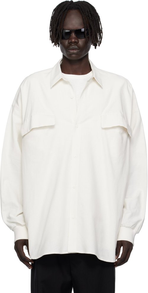 Fear of God ESSENTIALS White Oxford Shirt - Cloud White - 186SP254424F