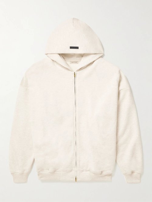 Fear of God Eternal Logo-Flocked Cotton-Jersey Zip-Up Hoodie - 122 - FGE5-0-02-5FL-C122