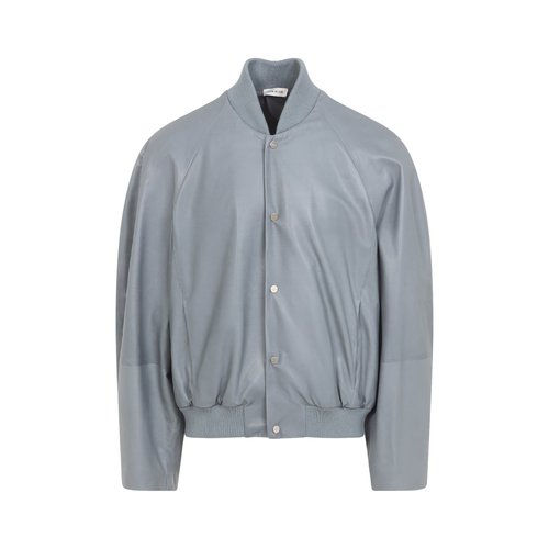 Fear of God Raglan Bomber Jacket Grey Leather - DUO-30052-740-018