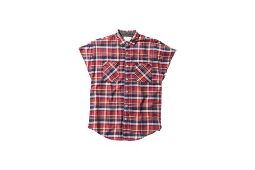 Fear of God Sleeveless Flannel Shirt - Red - FC-1-5-SF-LN-RED