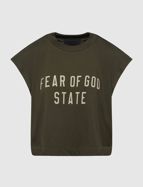 Fear of God Tri-Blend Cropped Muscle Tee - 125BT245615FW-MILI
