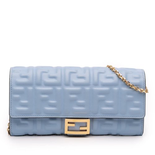 Fendi cOntinental Baguette Wallet On Chain - Blue - 8.0365