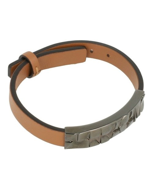 Ferragamo Embossed Geometric Accent On A Leather Bracelet - Multicolor