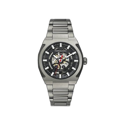 Ferragamo Supreme Skeleton Automatic Watch - SFTA00224 GUN