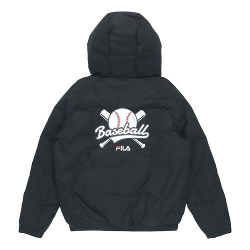 FILA FUSION Logo Print Down Jacket - White/Black - T11M042-02F