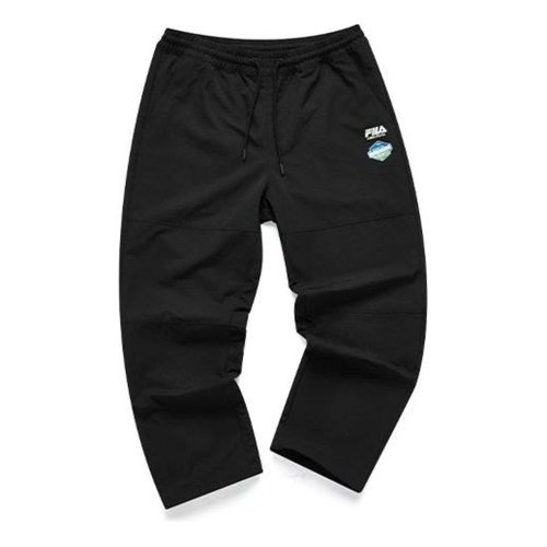 FILA FUSION Mesh Panel Loose Fit Casual Woven Pants - Black - T11M125-01F