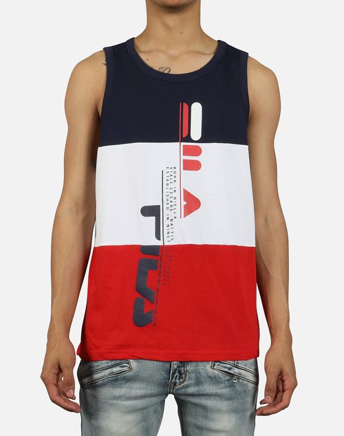 FILA HALF LOGO TANK - Navy - LM911334-410