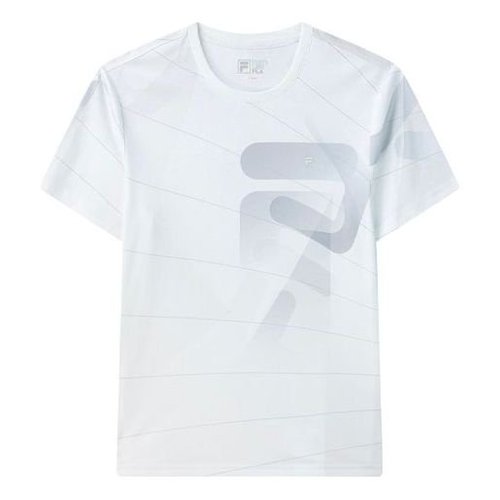 FILA Logo Pattern Casual Sports Round Neck Short Sleeve - White - F11M122-14F