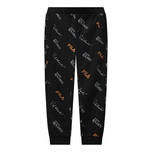 FILA Monogrammed Knitted Casual Trousers For - Black - F11M118-01F