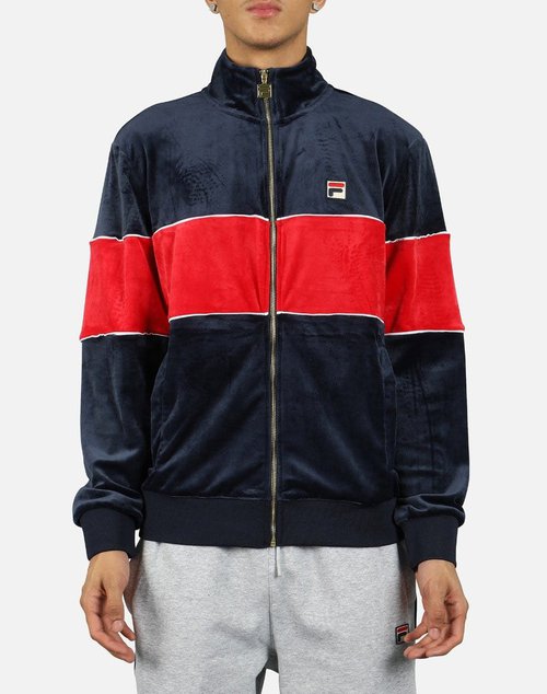 FILA ROCCO VELOUR JACKET - Navy - LM911299-410