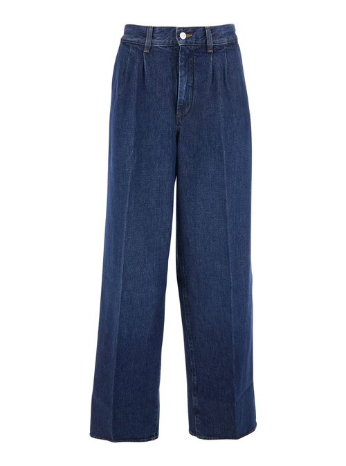 Frame Blue Jeans With Pleats On The FrOnt In CottOn - 2024105KRST