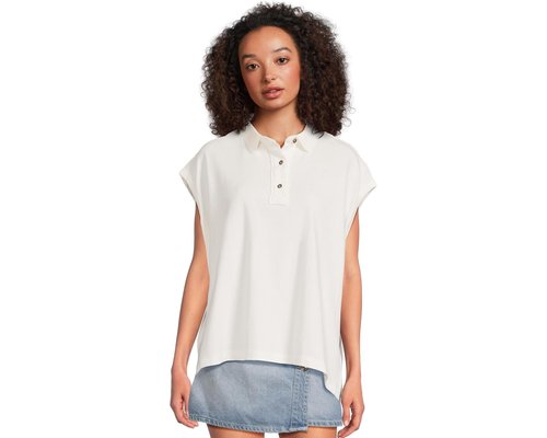 Free People Keep On Polo Clothing - Clean Ivory - OB2064061-103