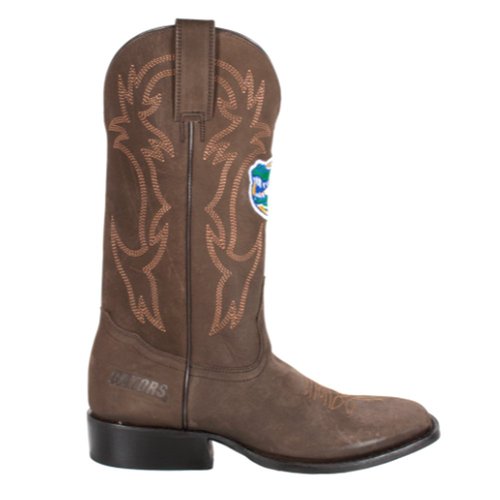 Gameday Boots University of Florida Embroidered Round Toe Pull On Cowboy Boots - Brown