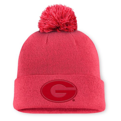 Georgia Primetime Campus Toned Nike College Cuffed Pom Beanie - Red - NC166ESNGB-UE8