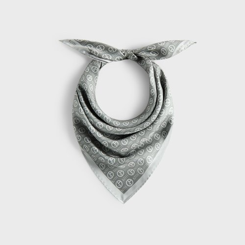 Giorgio Armani & Kith Monogram Printed Silk Bandana - Concrete - 002419F20651C