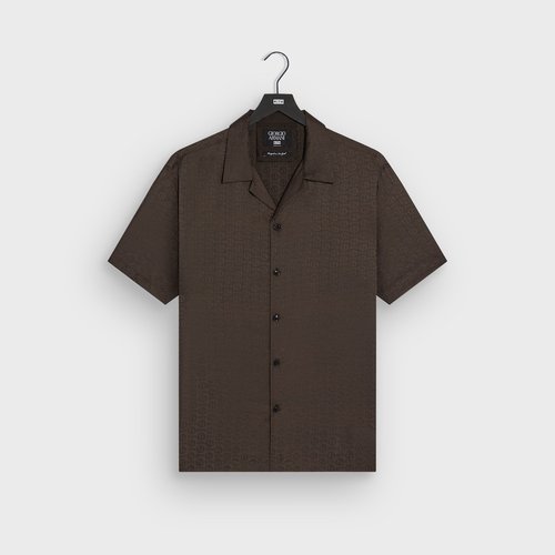 Giorgio Armani & Kith Monogram Short Sleeve Thompson Camp Collar Shirt - Kindling - 002491E18005E