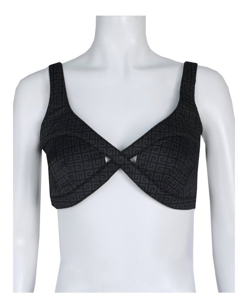 Givenchy 4G Crossed Bikini Top - Black Grey - BWA01L-310C-002