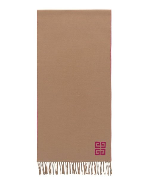 Givenchy 4G Reversible Wool Scarf - Beige Fuchsia - 710001-544-0-3