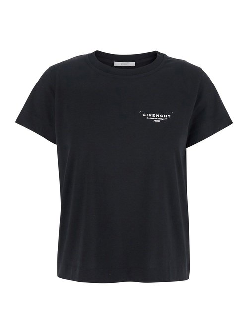 Givenchy Logo Printed Crewneck T-Shirt - Black - BW70FJP75N-001