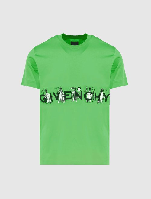 Givenchy Brand Embroidered Slim Tee - BM71AY3Y6B339-GRN