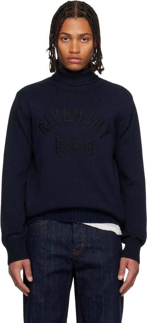 Givenchy Cotton Turtleneck Sweater - Navy - BM90VZ4YNM499499-DARK