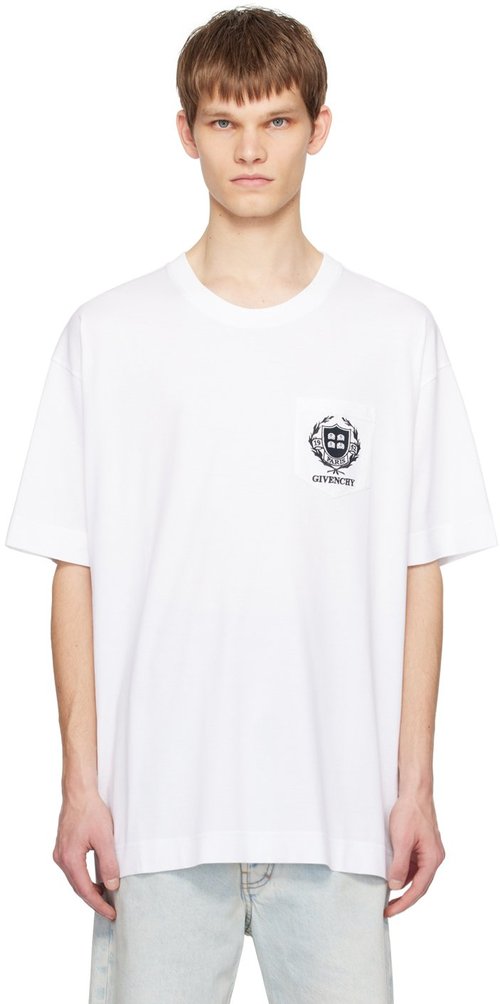 Tシャツ・カットソー GIVENCHY Men T-shirt White BM71J83YL0 100 Buy Givenchy Crest Logo T-Shirt 'White' - BM71J83YL0 100 | GOAT