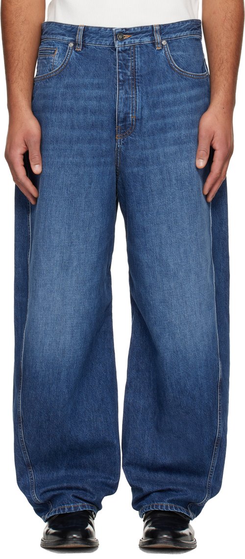 Givenchy Denim Couture Seam Washed Jeans - Blue - BM51MN516L401401-DARK
