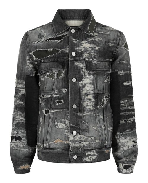 Givenchy Distressed Denim Jacket - Black - BM00RW-5Y1B-001